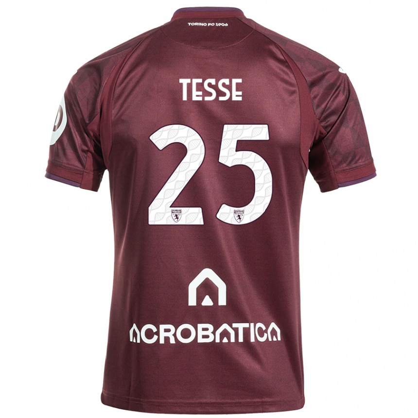 Niño Fútbol Camiseta Manuela Tesse #25 Granate Blanco 1ª Equipación 2024/25 México