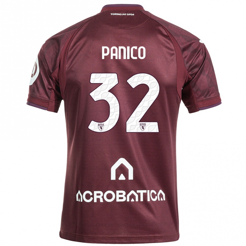 Niño Fútbol Camiseta Patrizia Panico #32 Granate Blanco 1ª Equipación 2024/25 México