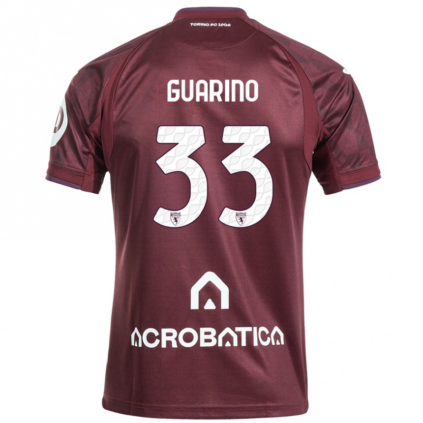 Niño Fútbol Camiseta Rita Guarino #33 Granate Blanco 1ª Equipación 2024/25 México