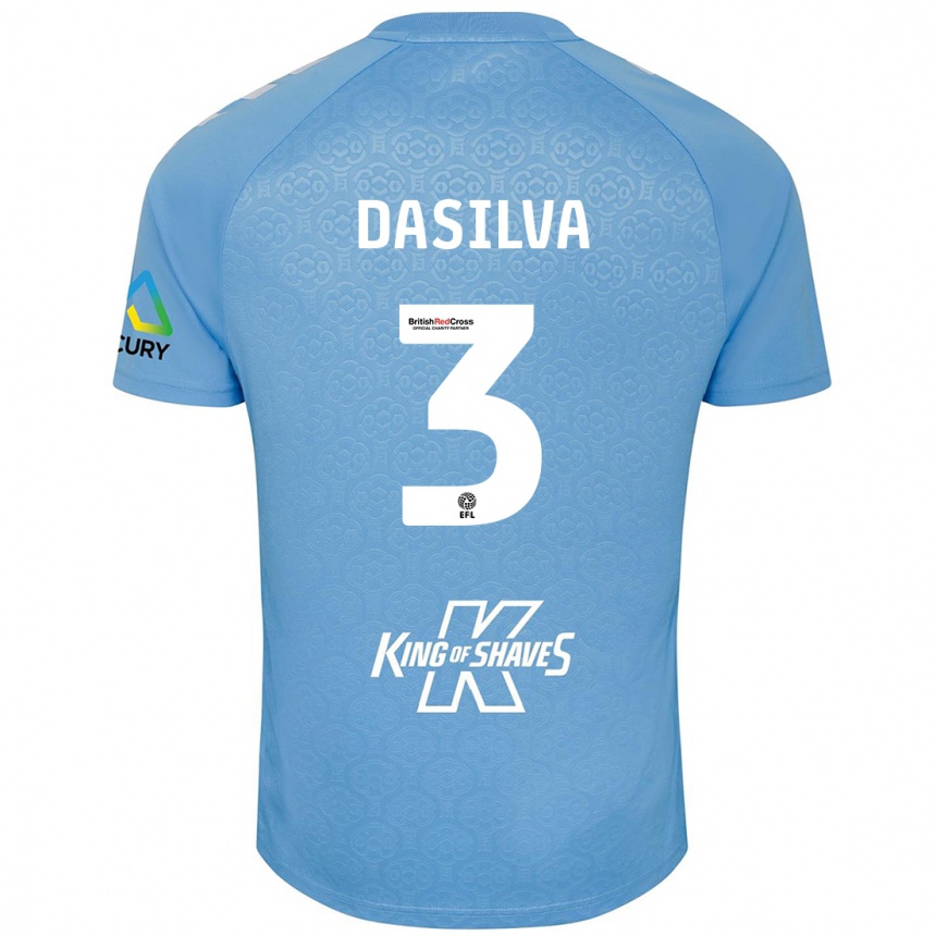 Niño Fútbol Camiseta Jay Dasilva #3 Azul Blanco 1ª Equipación 2024/25 México