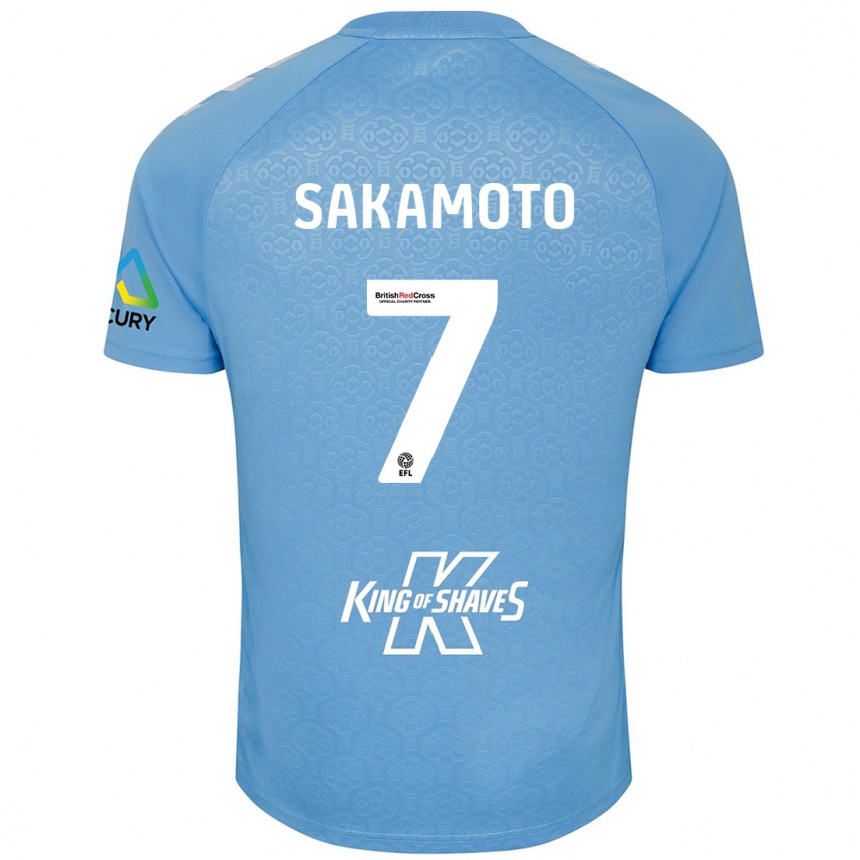 Niño Fútbol Camiseta Tatsuhiro Sakamoto #7 Azul Blanco 1ª Equipación 2024/25 México