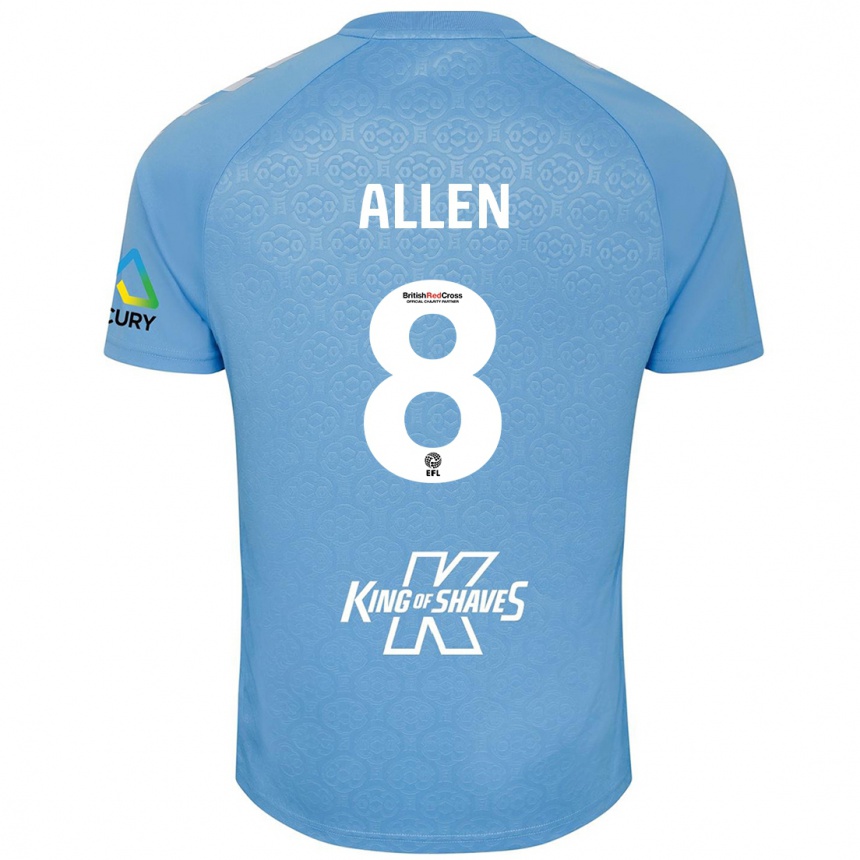 Niño Fútbol Camiseta Jamie Allen #8 Azul Blanco 1ª Equipación 2024/25 México