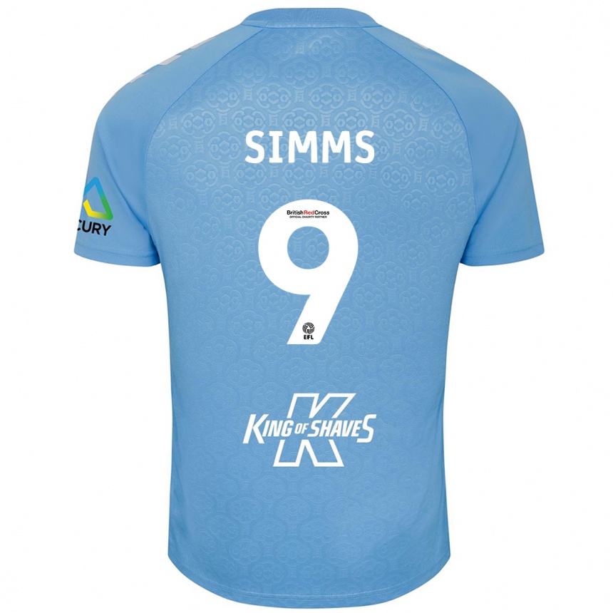 Niño Fútbol Camiseta Ellis Simms #9 Azul Blanco 1ª Equipación 2024/25 México