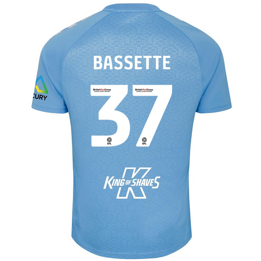 Niño Fútbol Camiseta Norman Bassette #37 Azul Blanco 1ª Equipación 2024/25 México