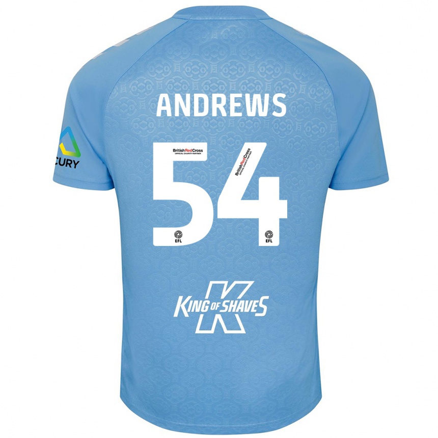 Niño Fútbol Camiseta Kai Andrews #54 Azul Blanco 1ª Equipación 2024/25 México