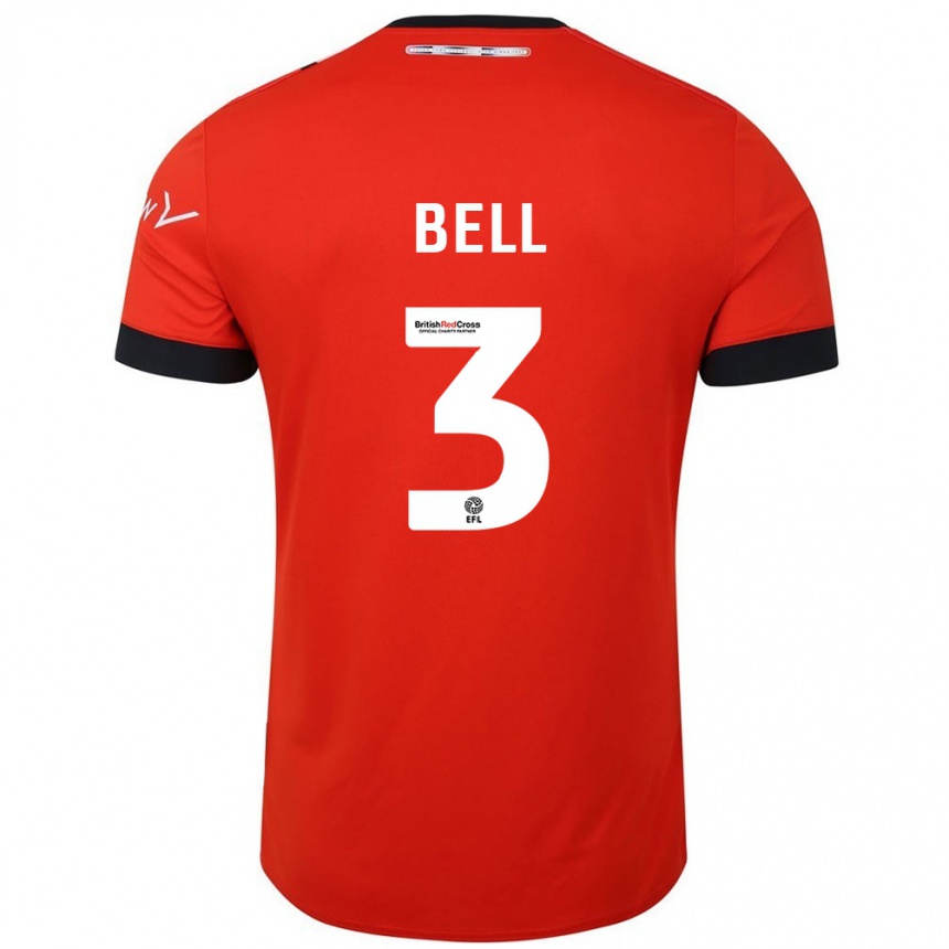 Niño Fútbol Camiseta Amari'i Bell #3 Naranja Negro 1ª Equipación 2024/25 México