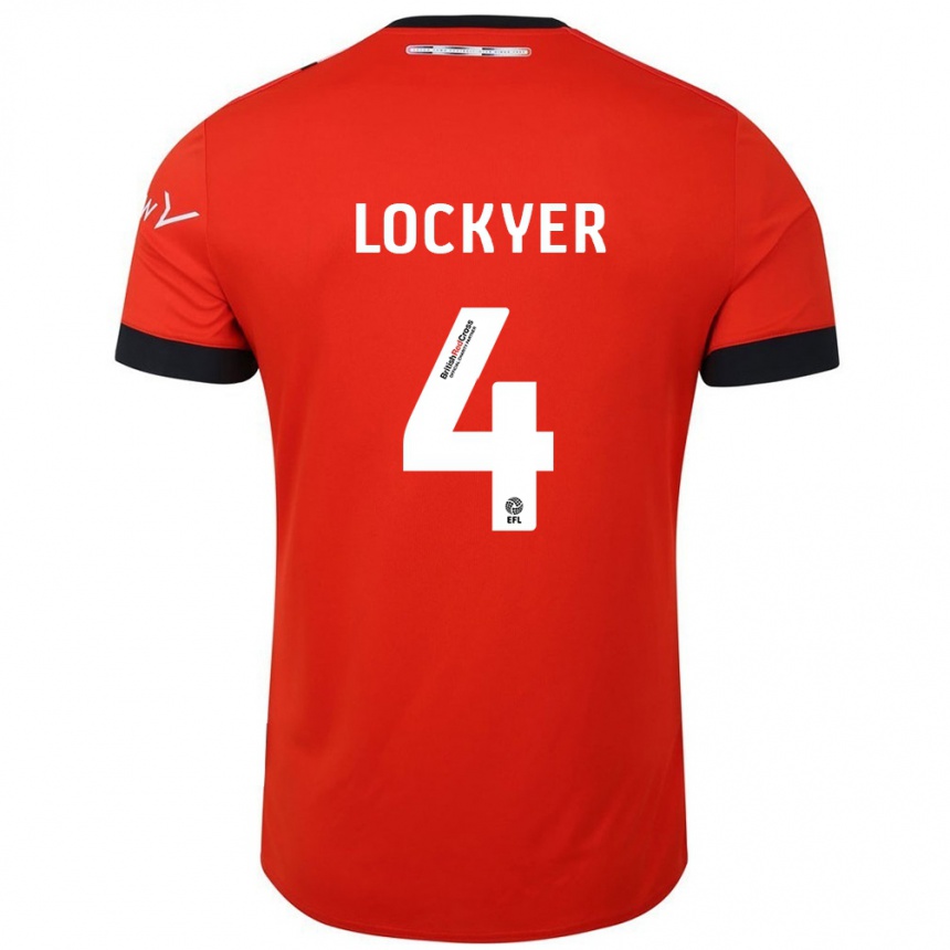 Niño Fútbol Camiseta Tom Lockyer #4 Naranja Negro 1ª Equipación 2024/25 México