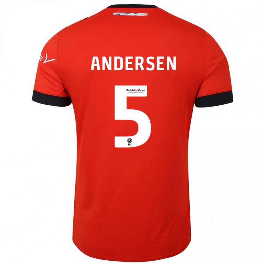 Niño Fútbol Camiseta Mads Andersen #5 Naranja Negro 1ª Equipación 2024/25 México