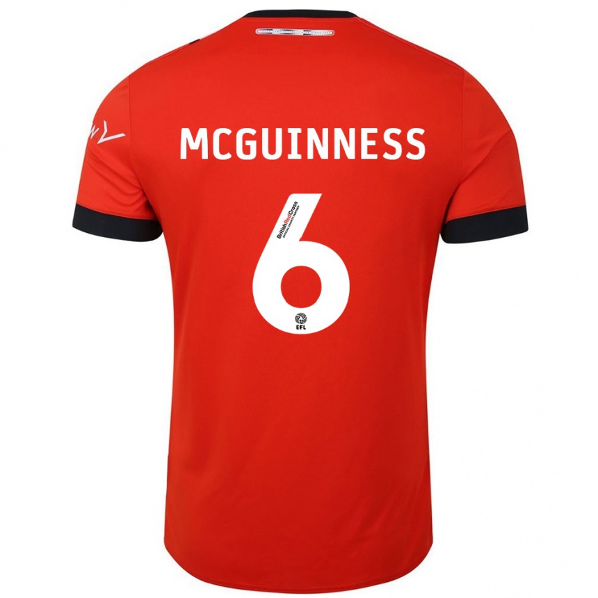 Niño Fútbol Camiseta Mark Mcguinness #6 Naranja Negro 1ª Equipación 2024/25 México