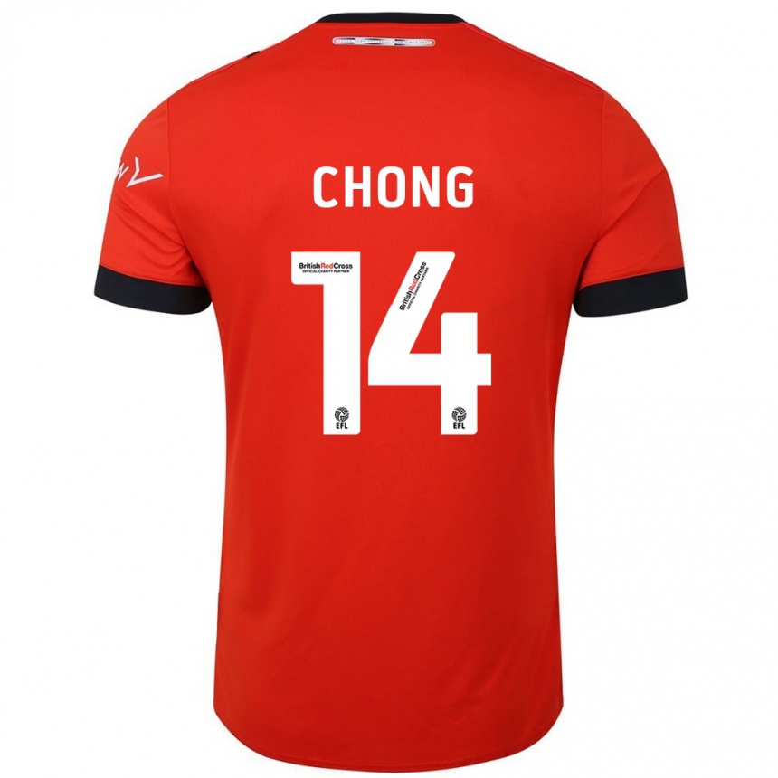 Niño Fútbol Camiseta Tahith Chong #14 Naranja Negro 1ª Equipación 2024/25 México