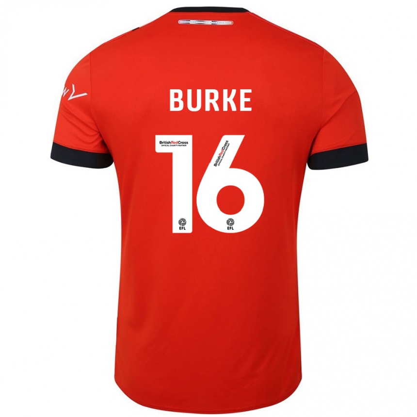 Niño Fútbol Camiseta Reece Burke #16 Naranja Negro 1ª Equipación 2024/25 México