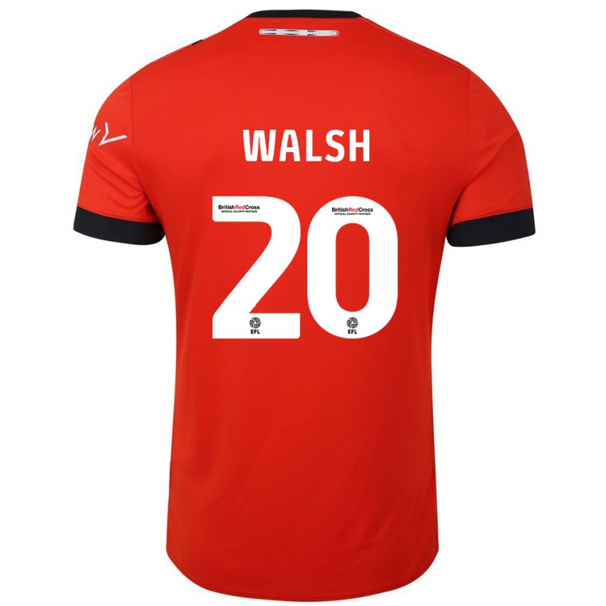 Niño Fútbol Camiseta Liam Walsh #20 Naranja Negro 1ª Equipación 2024/25 México