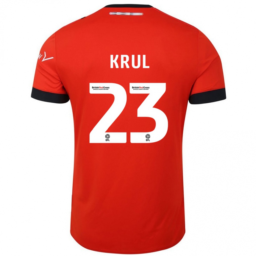 Niño Fútbol Camiseta Tim Krul #23 Naranja Negro 1ª Equipación 2024/25 México