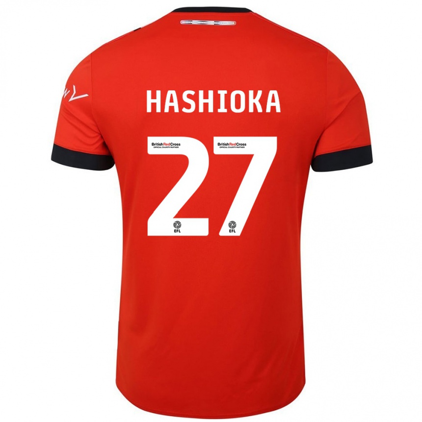 Niño Fútbol Camiseta Daiki Hashioka #27 Naranja Negro 1ª Equipación 2024/25 México