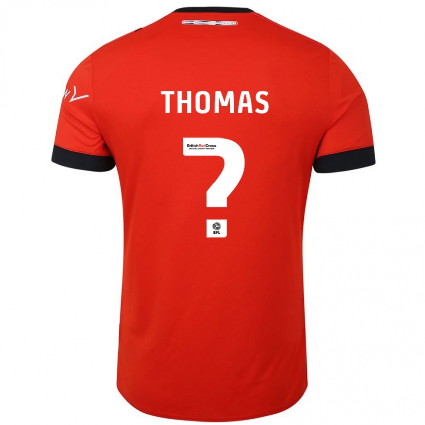 Niño Fútbol Camiseta Lucas Thomas #0 Naranja Negro 1ª Equipación 2024/25 México