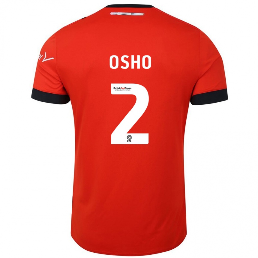 Niño Fútbol Camiseta Gabriel Osho #2 Naranja Negro 1ª Equipación 2024/25 México