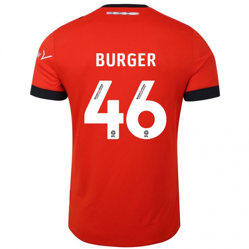 Niño Fútbol Camiseta Jake Burger #46 Naranja Negro 1ª Equipación 2024/25 México