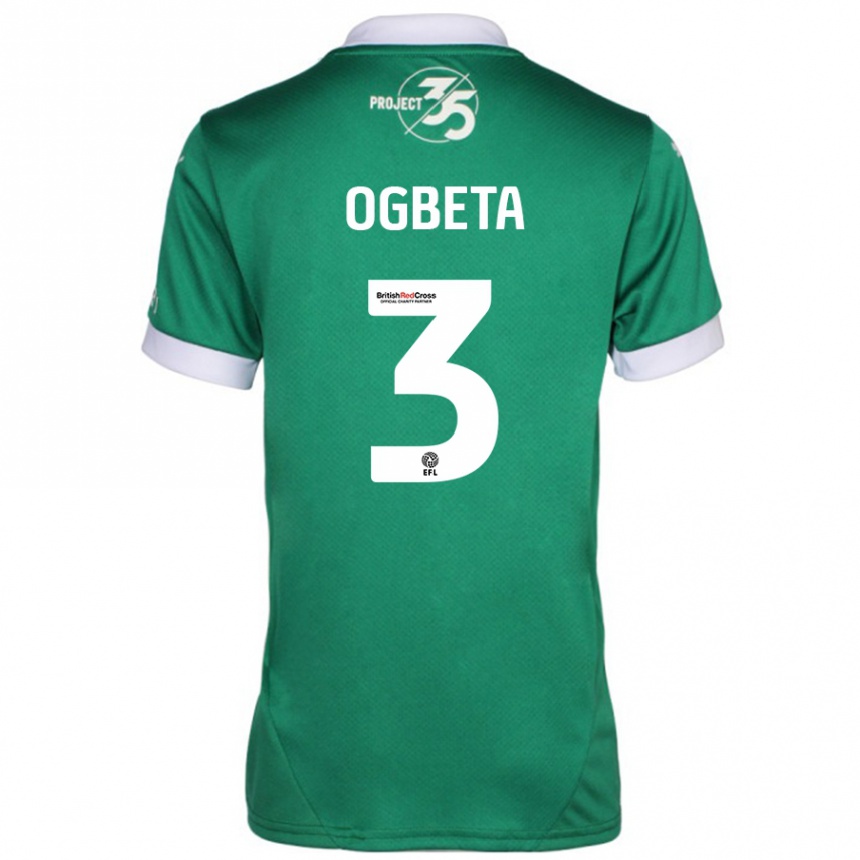 Niño Fútbol Camiseta Nathanael Ogbeta #3 Verde Blanco 1ª Equipación 2024/25 México