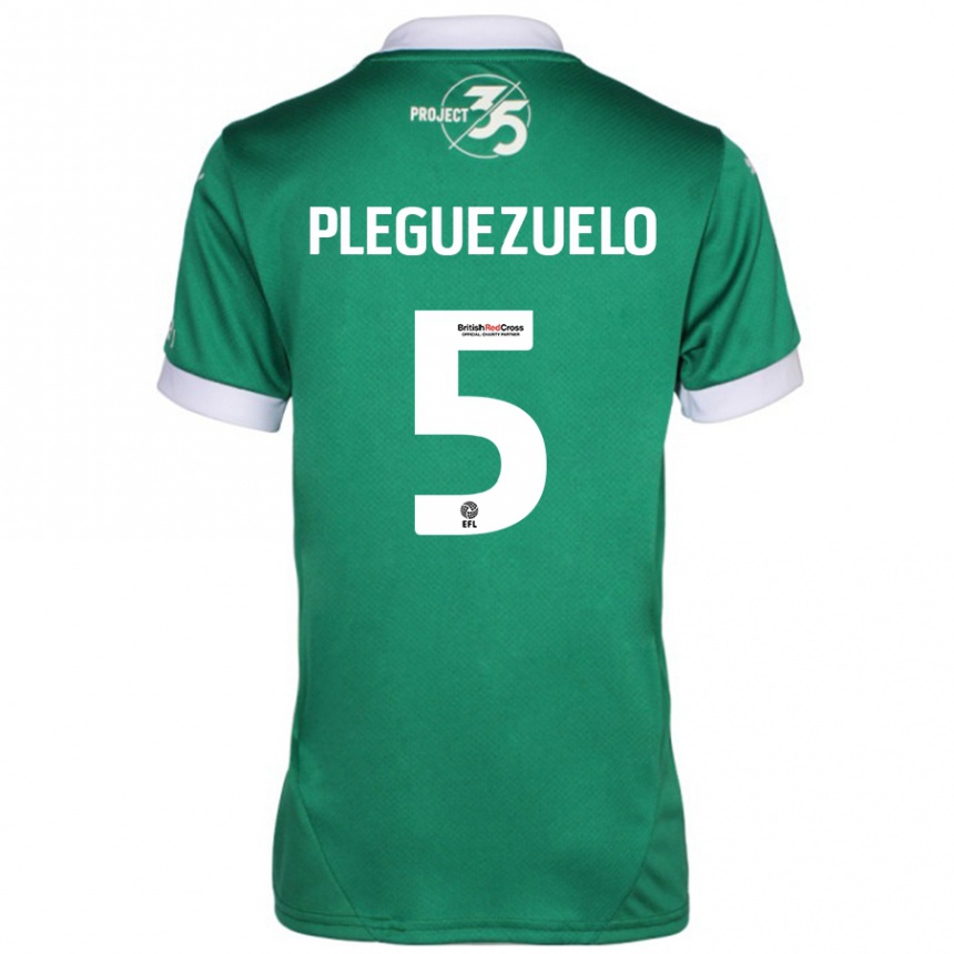 Niño Fútbol Camiseta Julio Pleguezuelo #5 Verde Blanco 1ª Equipación 2024/25 México