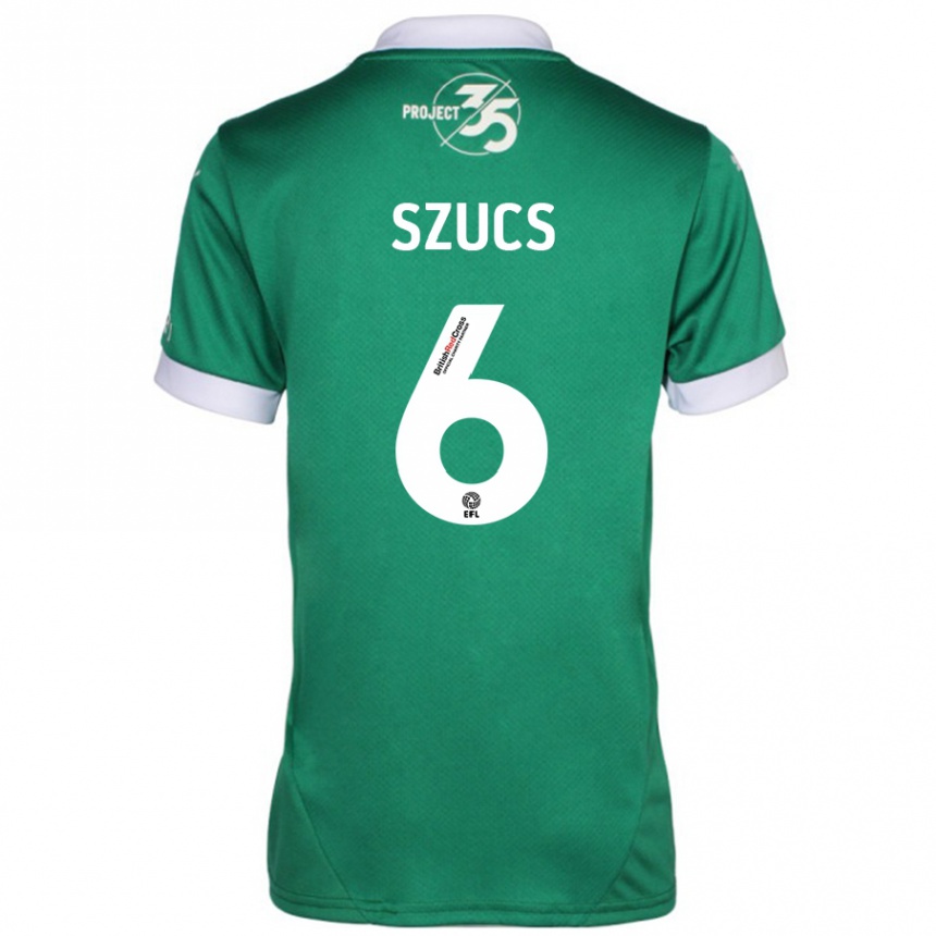 Niño Fútbol Camiseta Kornél Szűcs #6 Verde Blanco 1ª Equipación 2024/25 México