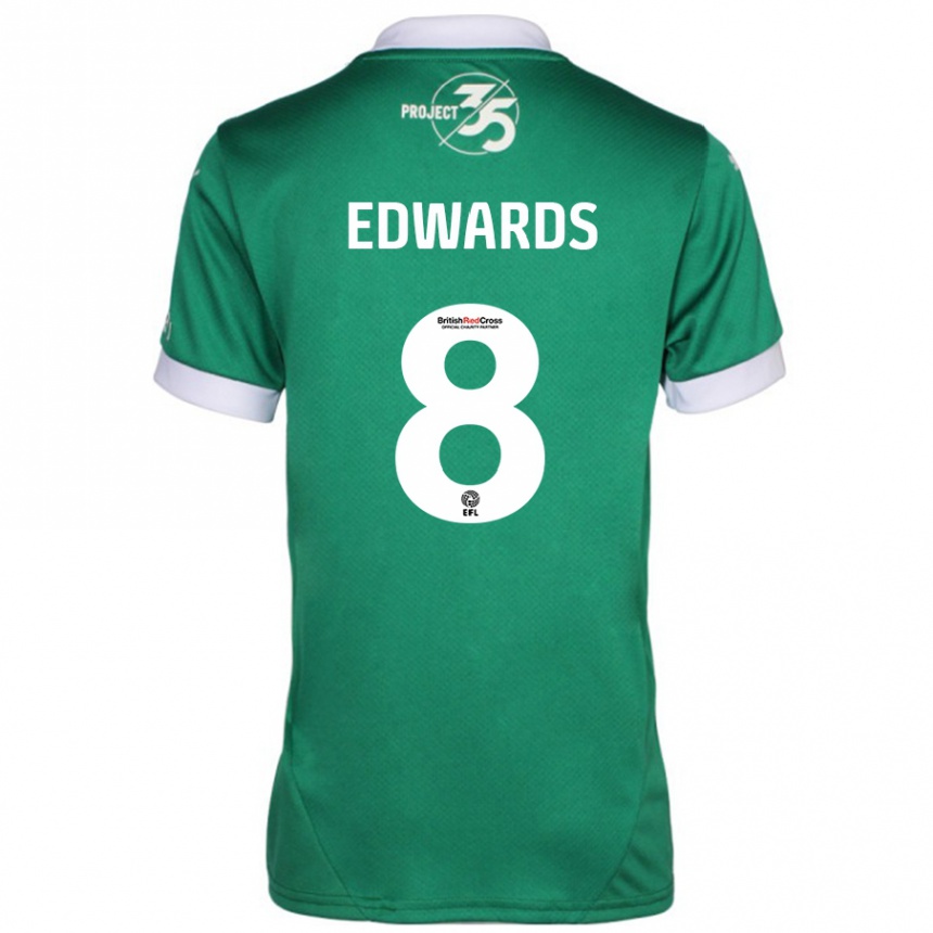 Niño Fútbol Camiseta Joe Edwards #8 Verde Blanco 1ª Equipación 2024/25 México