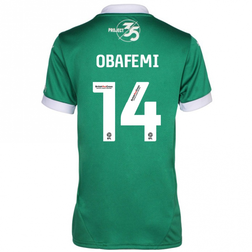 Niño Fútbol Camiseta Michael Obafemi #14 Verde Blanco 1ª Equipación 2024/25 México