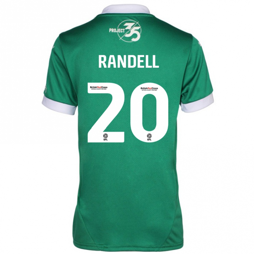 Niño Fútbol Camiseta Adam Randell #20 Verde Blanco 1ª Equipación 2024/25 México