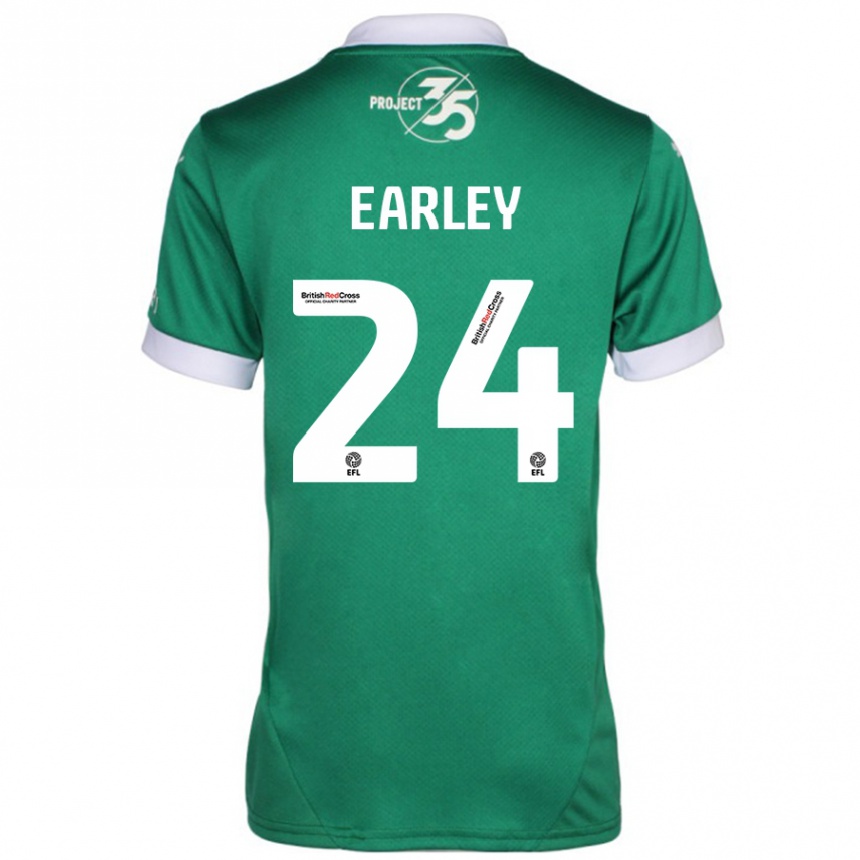 Niño Fútbol Camiseta Saxon Earley #24 Verde Blanco 1ª Equipación 2024/25 México