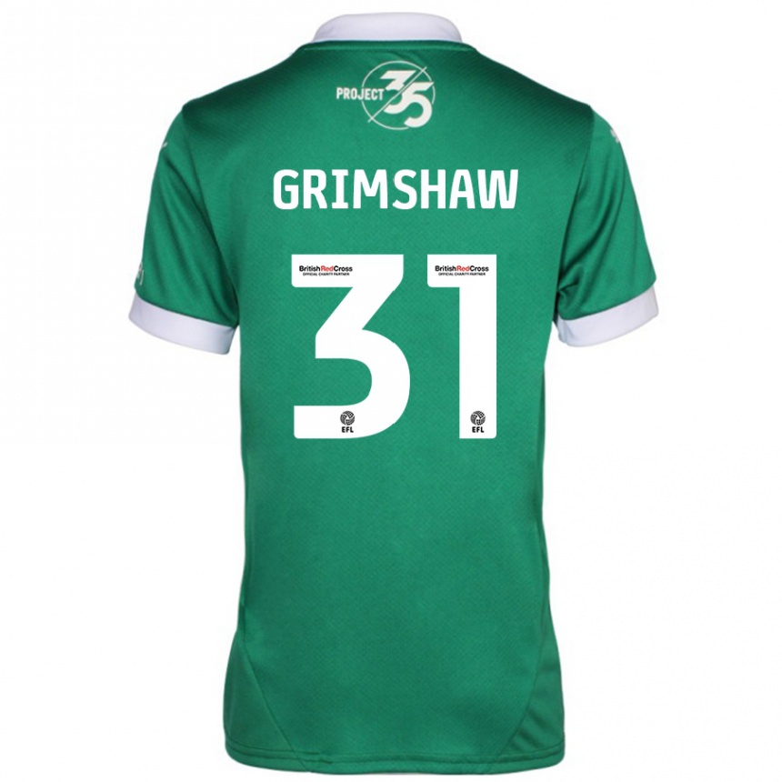 Niño Fútbol Camiseta Daniel Grimshaw #31 Verde Blanco 1ª Equipación 2024/25 México