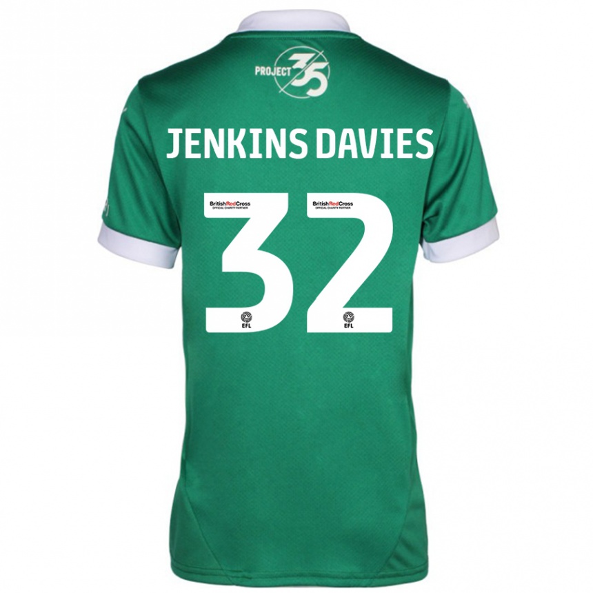 Niño Fútbol Camiseta Will Jenkins-Davies #32 Verde Blanco 1ª Equipación 2024/25 México