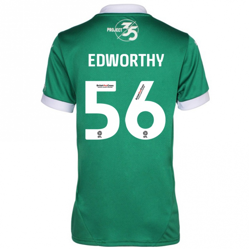 Niño Fútbol Camiseta Kieran Edworthy #56 Verde Blanco 1ª Equipación 2024/25 México