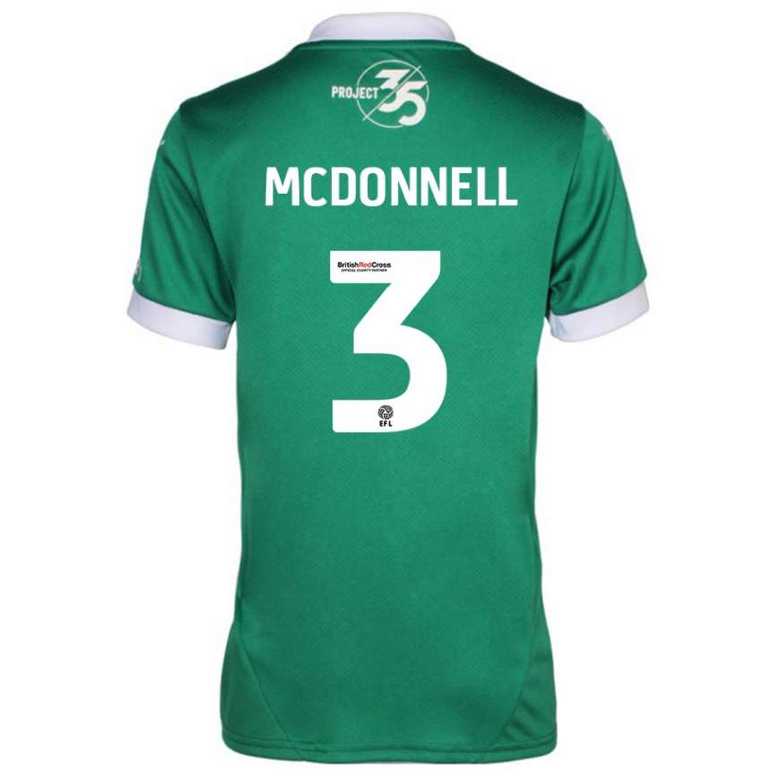 Niño Fútbol Camiseta Rosie Mcdonnell #3 Verde Blanco 1ª Equipación 2024/25 México