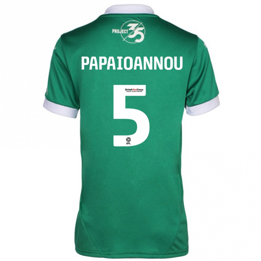 Niño Fútbol Camiseta Panagiota Papaioannou #5 Verde Blanco 1ª Equipación 2024/25 México