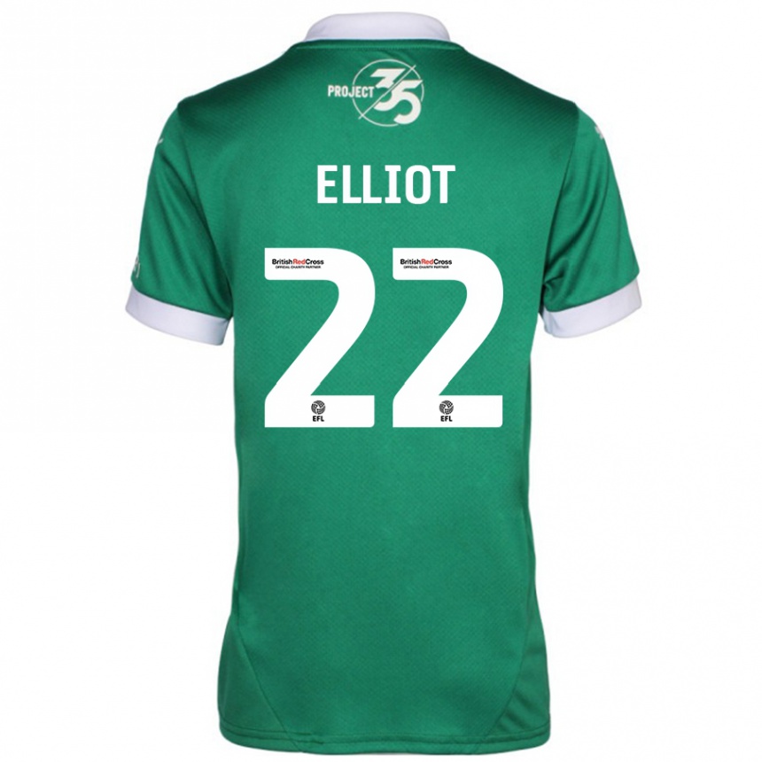 Niño Fútbol Camiseta Emily Elliot #22 Verde Blanco 1ª Equipación 2024/25 México