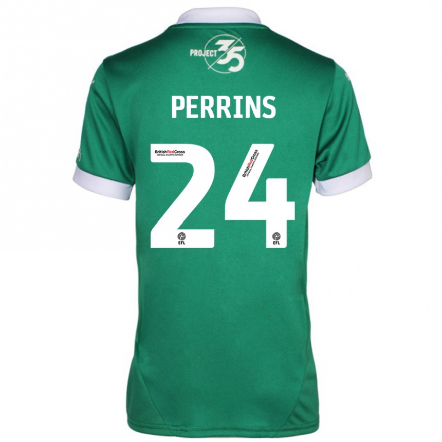 Niño Fútbol Camiseta Grace Perrins #24 Verde Blanco 1ª Equipación 2024/25 México