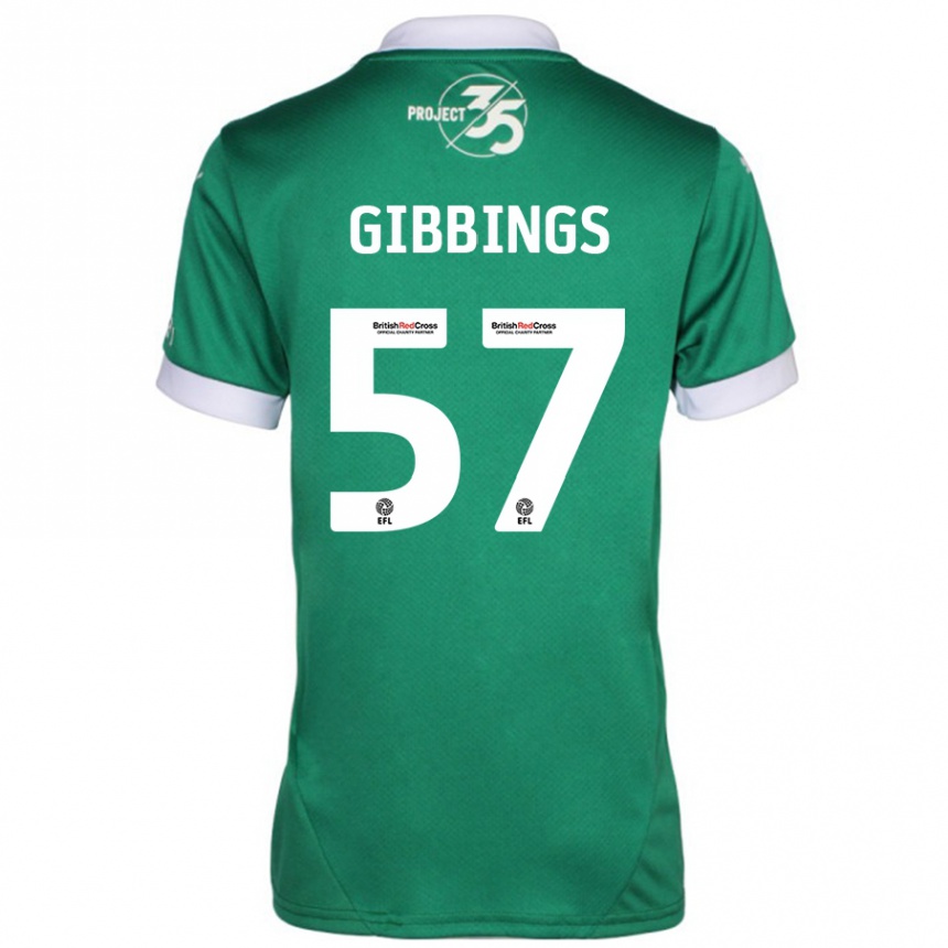 Niño Fútbol Camiseta Cole Gibbings #57 Verde Blanco 1ª Equipación 2024/25 México