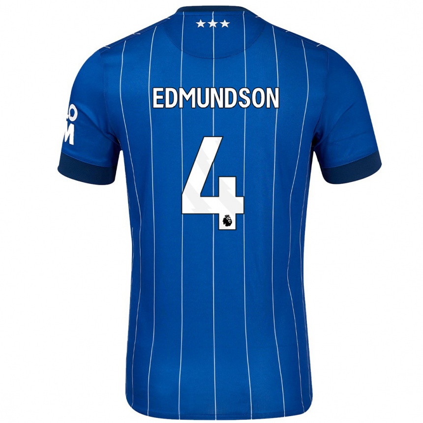 Niño Fútbol Camiseta George Edmundson #4 Azul Marino 1ª Equipación 2024/25 México