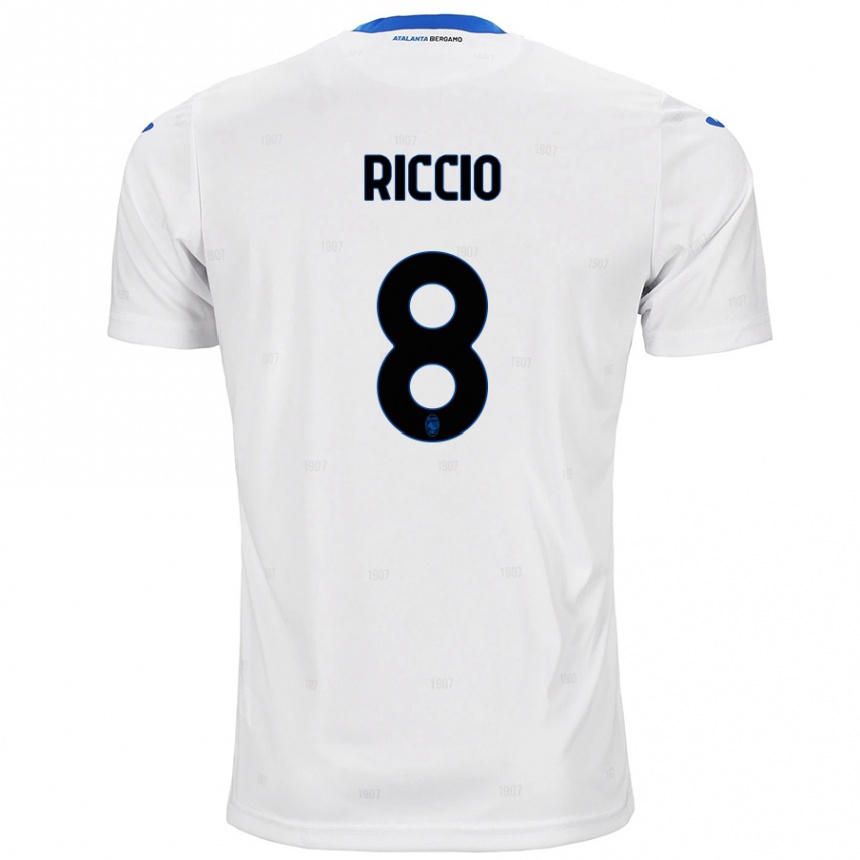 Niño Fútbol Camiseta Lorenzo Riccio #8 Blanco 2ª Equipación 2024/25 México