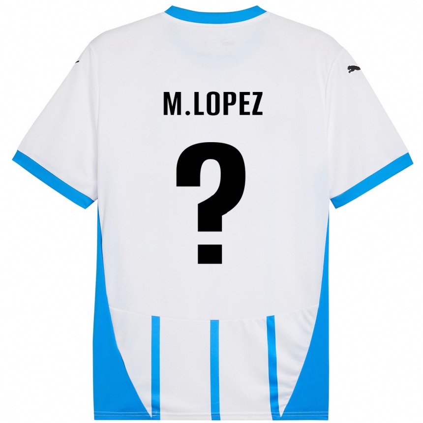 Niño Fútbol Camiseta Maxime López #0 Blanco Azul 2ª Equipación 2024/25 México