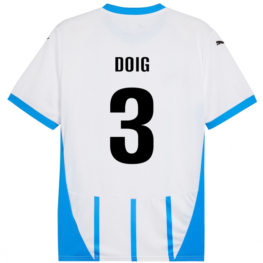 Niño Fútbol Camiseta Josh Doig #3 Blanco Azul 2ª Equipación 2024/25 México