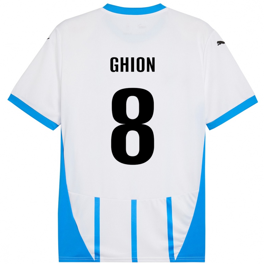 Niño Fútbol Camiseta Andrea Ghion #8 Blanco Azul 2ª Equipación 2024/25 México