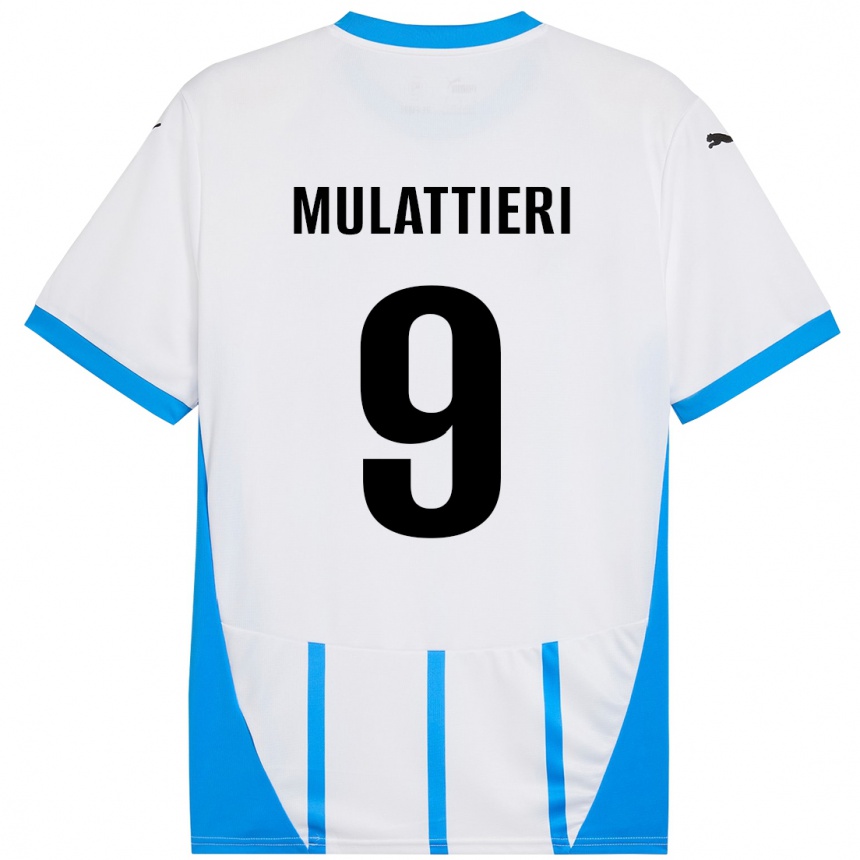 Niño Fútbol Camiseta Samuele Mulattieri #9 Blanco Azul 2ª Equipación 2024/25 México