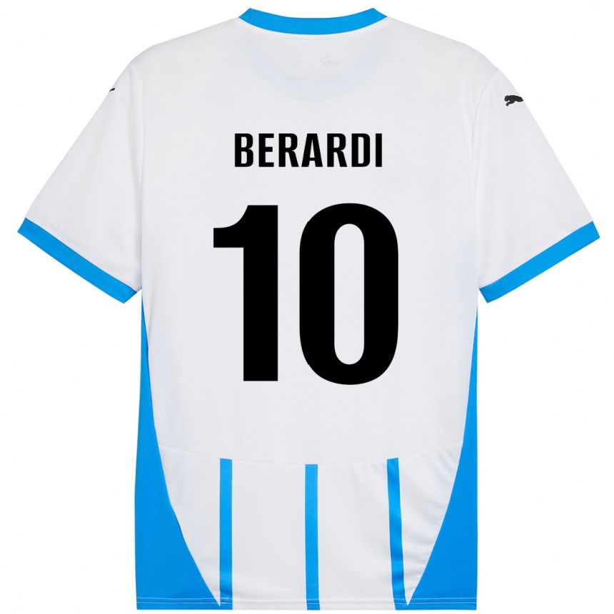 Niño Fútbol Camiseta Domenico Berardi #10 Blanco Azul 2ª Equipación 2024/25 México