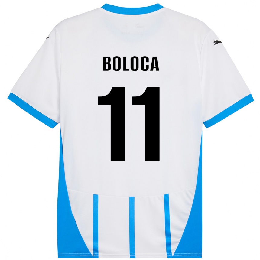 Niño Fútbol Camiseta Daniel Boloca #11 Blanco Azul 2ª Equipación 2024/25 México