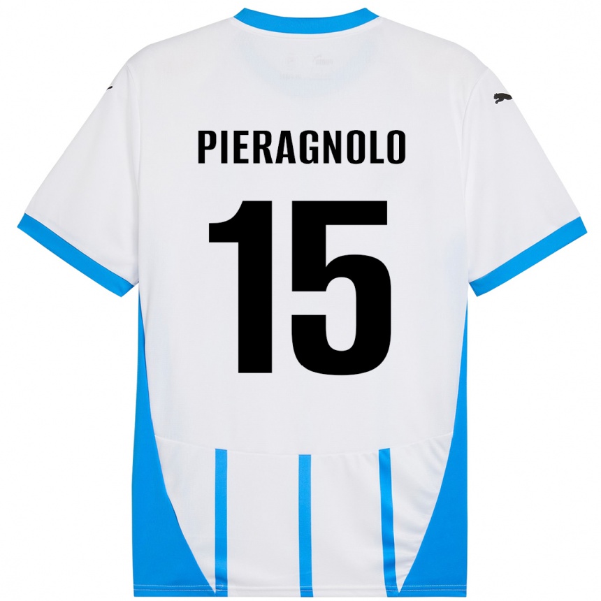 Niño Fútbol Camiseta Edoardo Pieragnolo #15 Blanco Azul 2ª Equipación 2024/25 México