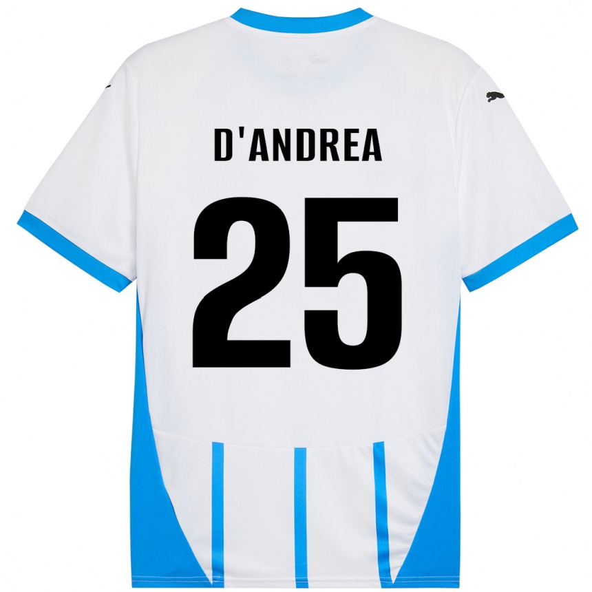 Niño Fútbol Camiseta Luca D'andrea #25 Blanco Azul 2ª Equipación 2024/25 México