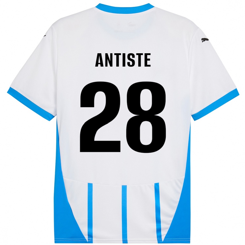 Niño Fútbol Camiseta Janis Antiste #28 Blanco Azul 2ª Equipación 2024/25 México