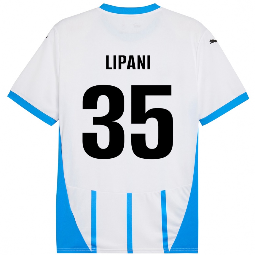 Niño Fútbol Camiseta Luca Lipani #35 Blanco Azul 2ª Equipación 2024/25 México