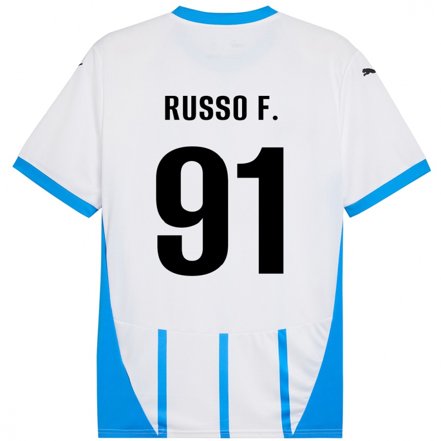 Niño Fútbol Camiseta Flavio Russo #91 Blanco Azul 2ª Equipación 2024/25 México