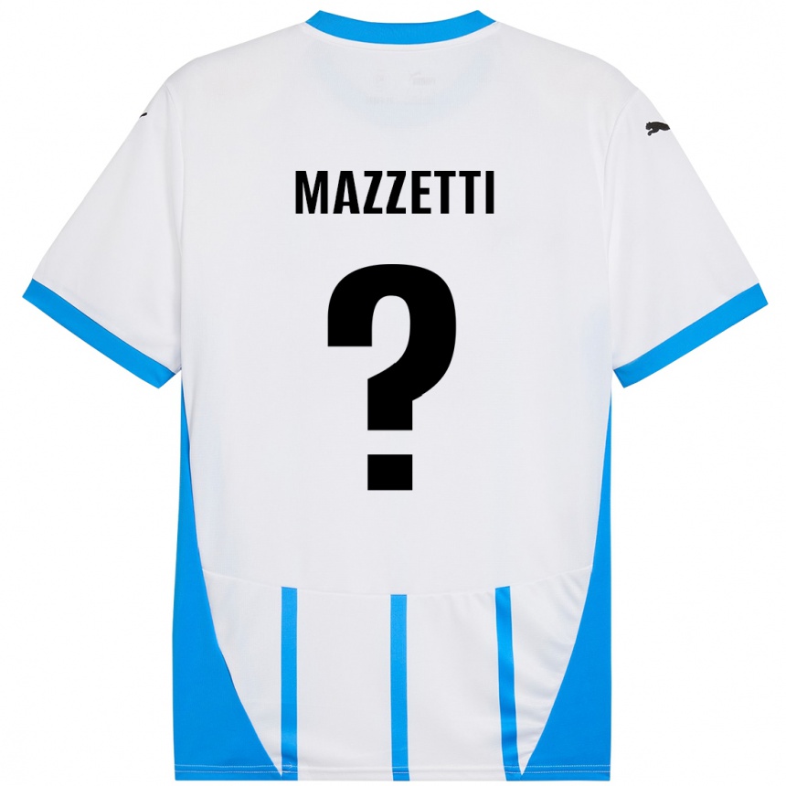 Niño Fútbol Camiseta Riccardo Mazzetti #0 Blanco Azul 2ª Equipación 2024/25 México